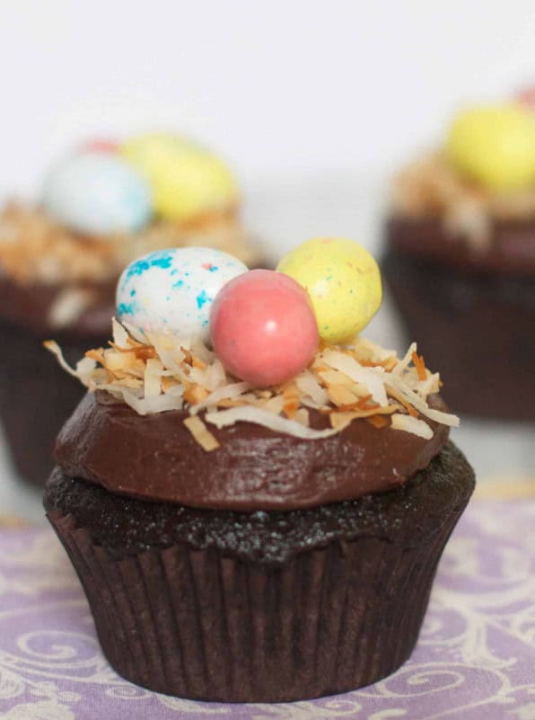 Chocolate Easter Nest Cupcakes