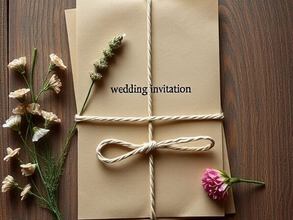 rustic kraft paper invitations 1