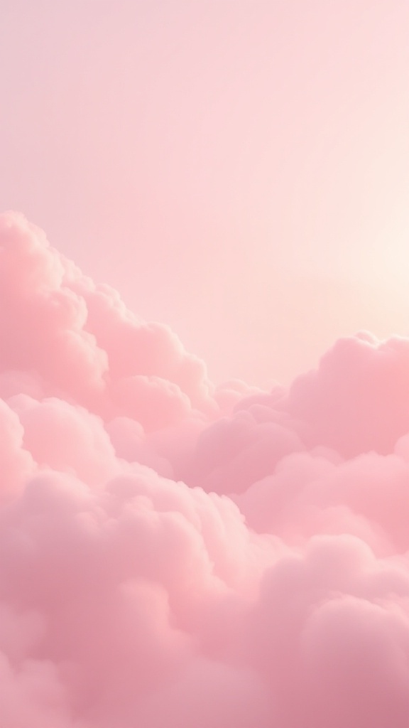 Blush-toned pastel clouds in a soft sky.
