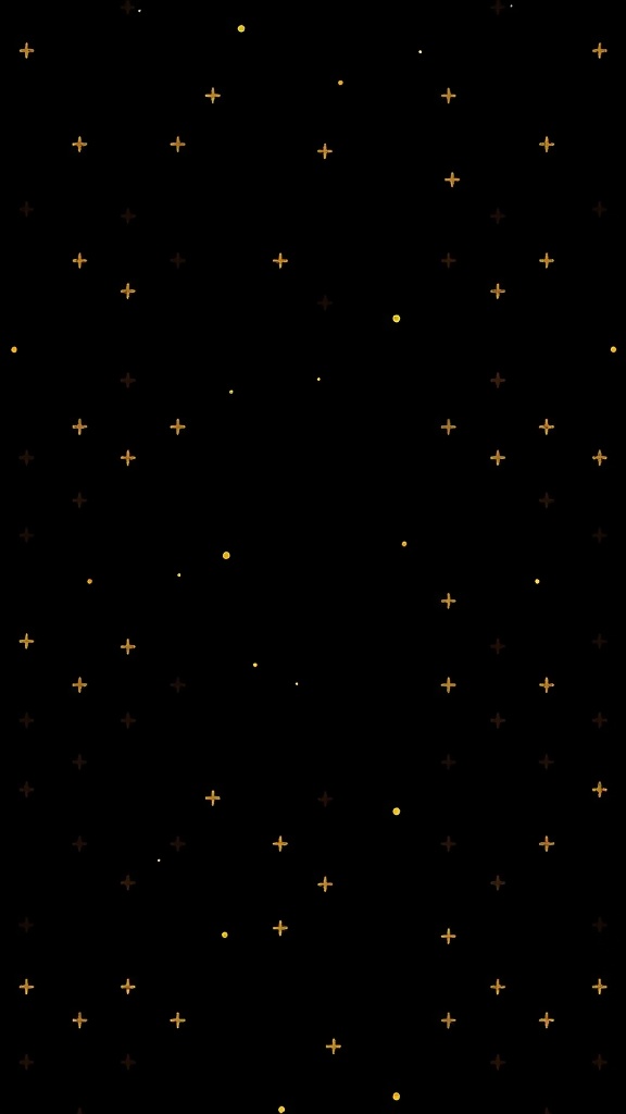 Black wallpaper with gold dots and crosses