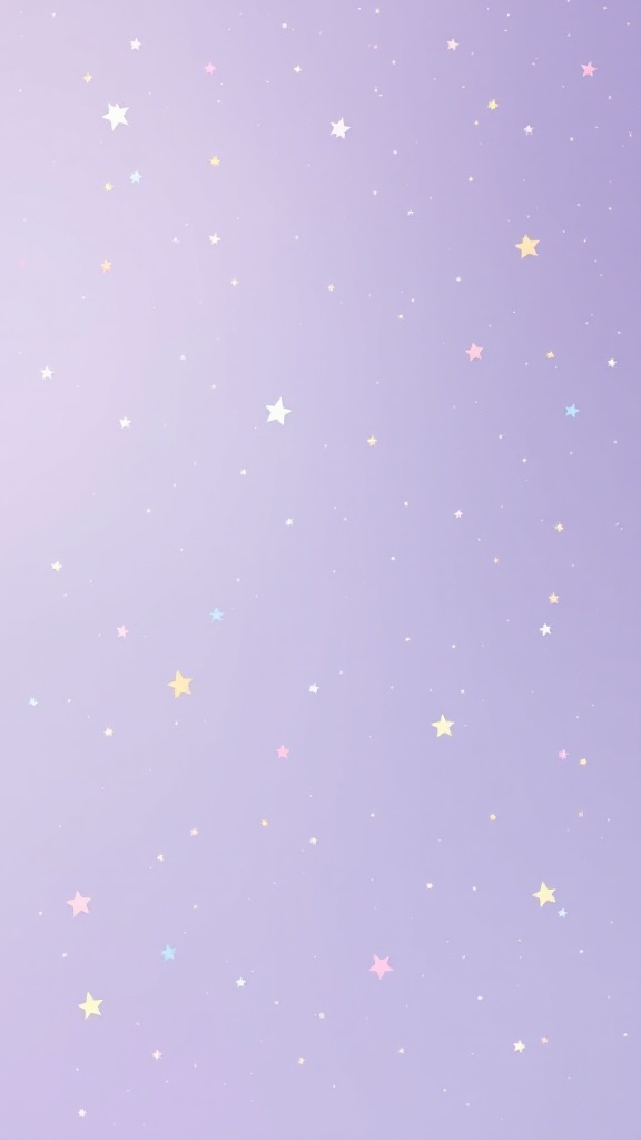 Minimalist pastel stars on a purple background