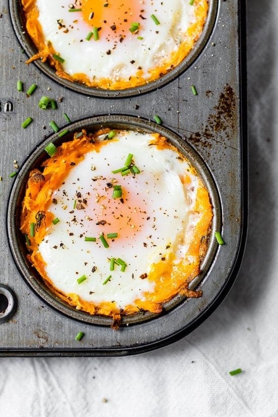 31 Easy Egg Breakfast Recipes 21 Baked Sweet Potato Egg Cups 7