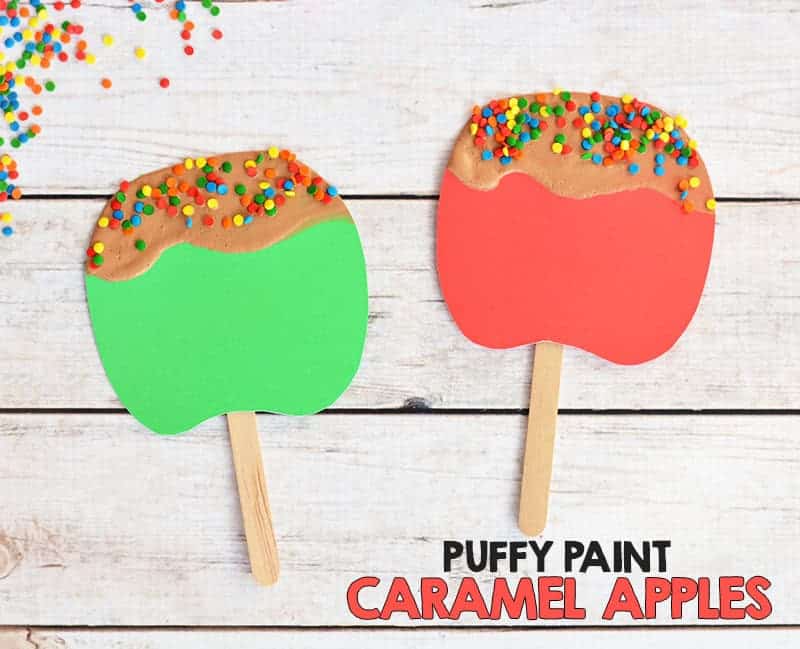 Puffy Paint Caramel Apple Craft
