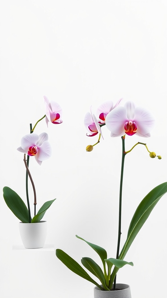 Chic minimalist wallpaper featuring orchids.