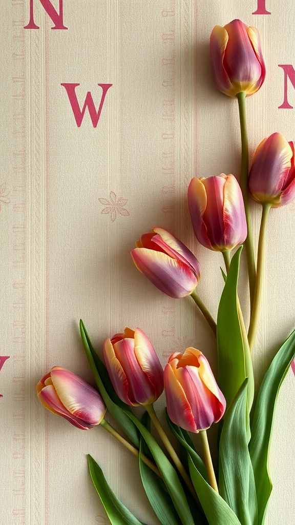 A cluster of faded tulips on a soft background
