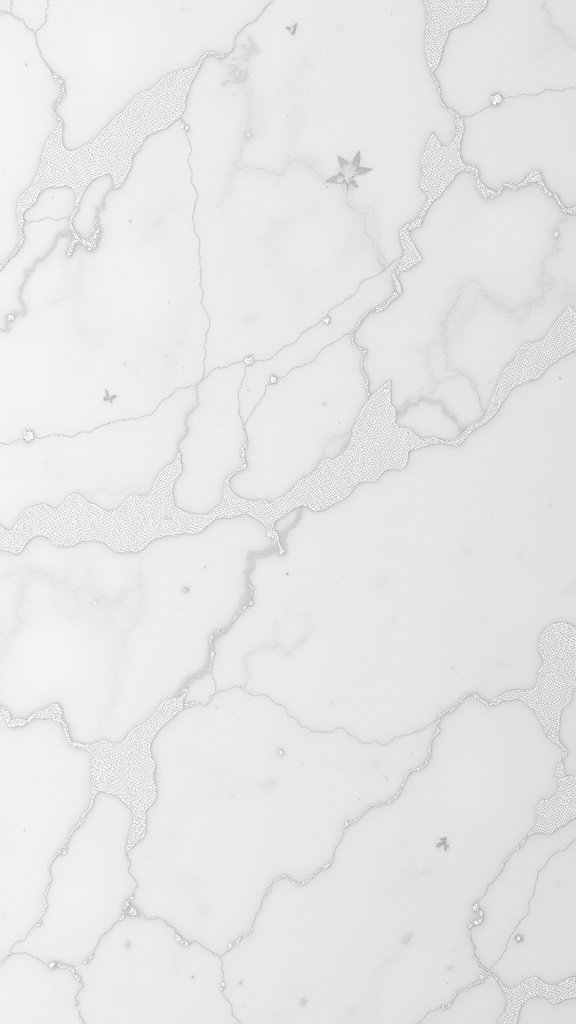 Frosted white marble wallpaper with glittering frost