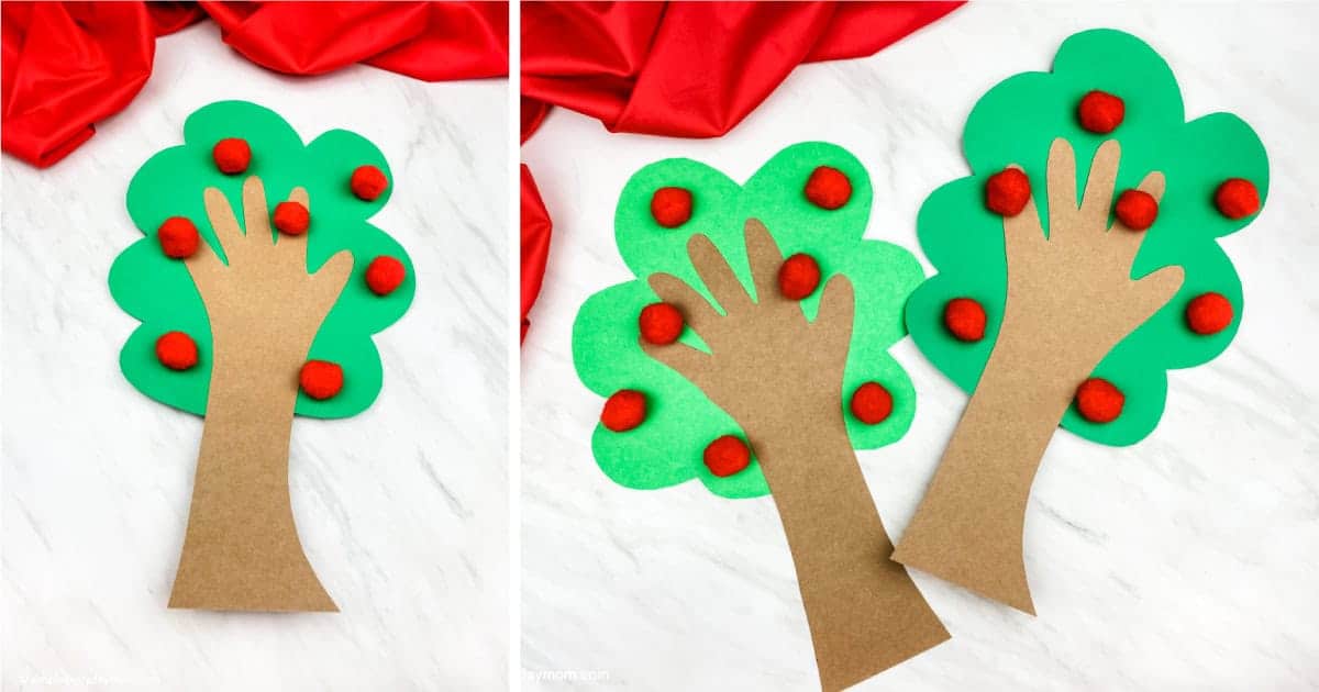 handprint apple tree craft for kindergarten image fb