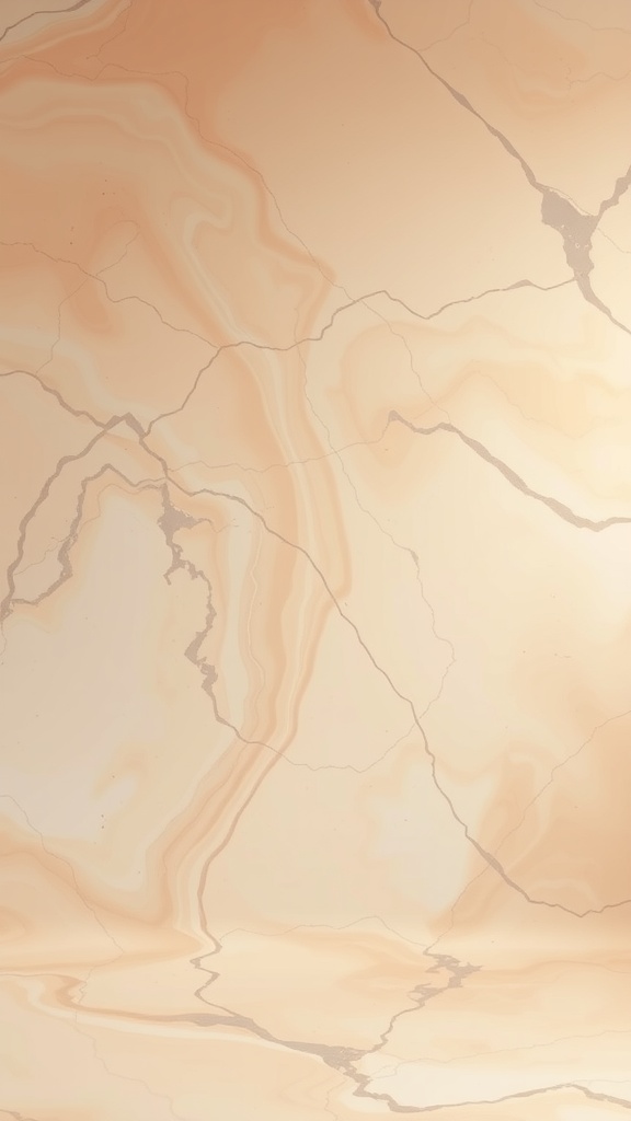 A soft peach marble wallpaper with delicate swirls and patterns.