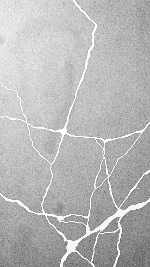 A rugged grey marble texture with polished white veins running through it.