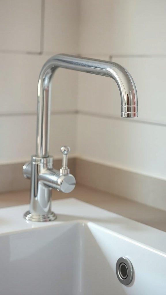 Close-up of a modern kitchen faucet