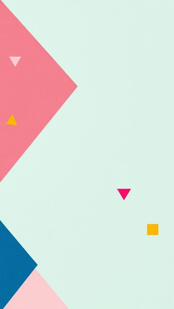 Colorful geometric shapes on a light background