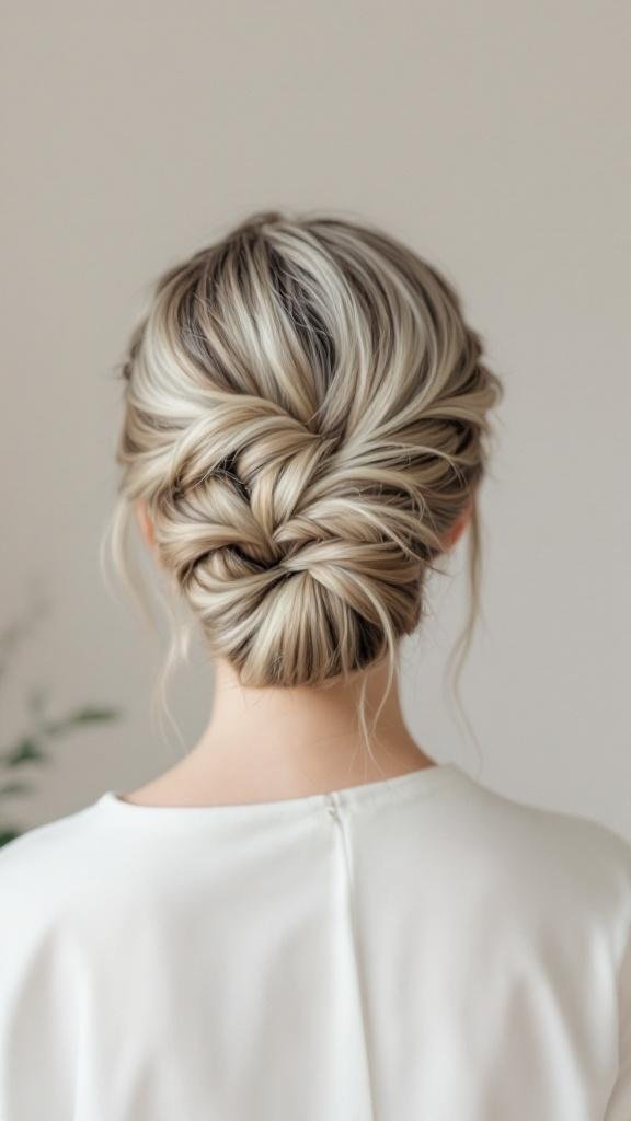 A stylish braided top knot hairstyle