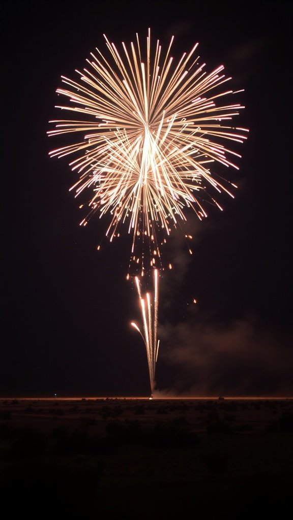 A vibrant firework display lighting up the night sky.