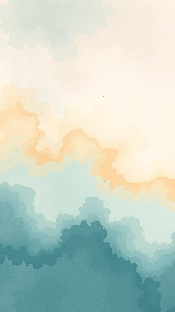 Abstract watercolor swirls in soft colors