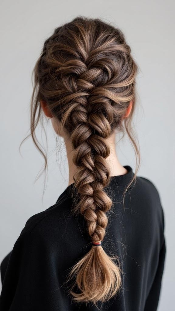 A fishtail braid ponytail hairstyle