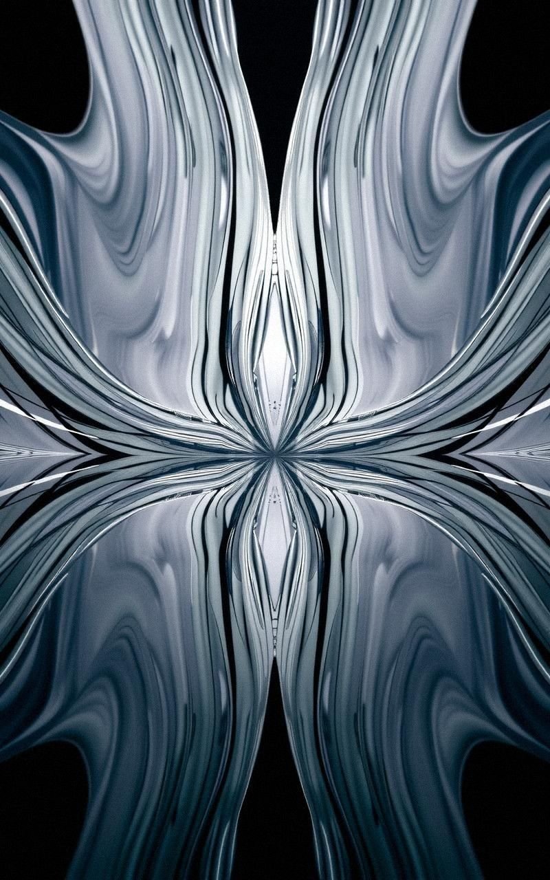 Symmetrical Abstract Line Art With Mirror Effect