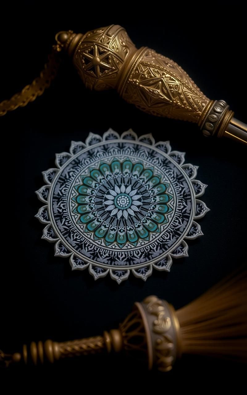 Intricate Silver Mandala With Metallic Shine