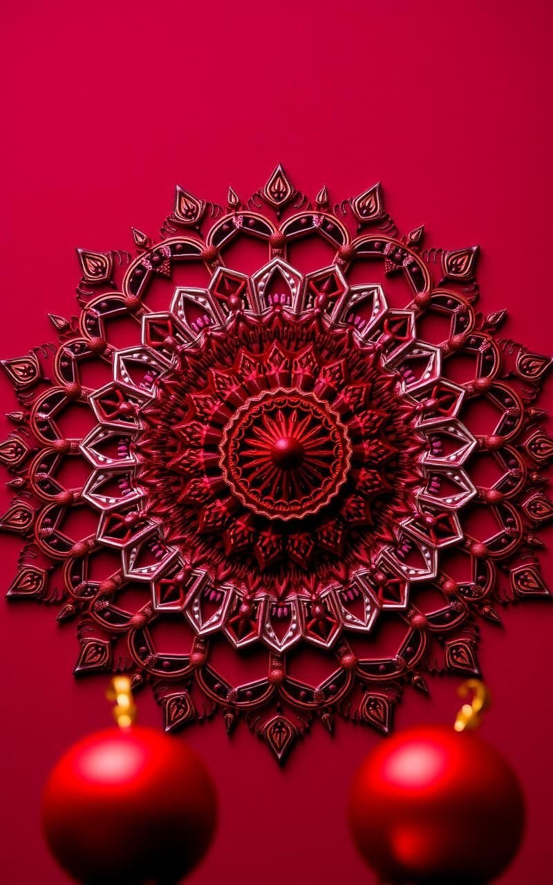 Rich Burgundy Mandala With Ornate Details