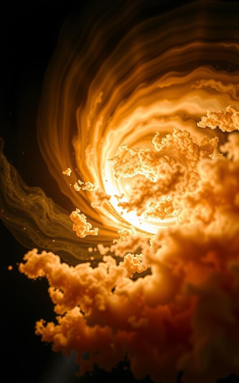 Cosmic Dust Storm Swirling Around Bright Star Core