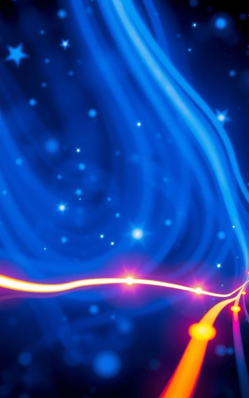 Electric Blue Galaxy with Neon Star Trails