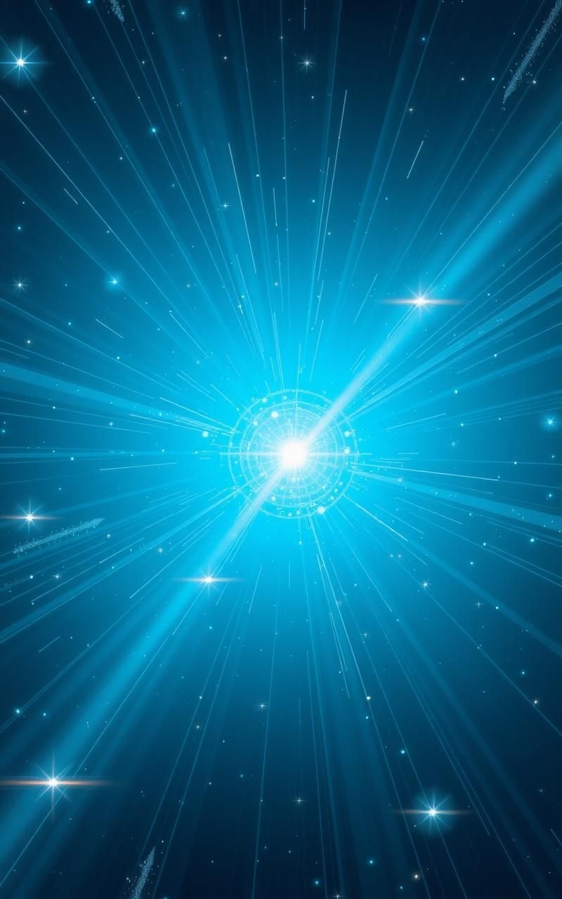 Radiant Cyan Galaxy with Luminous Star Trails