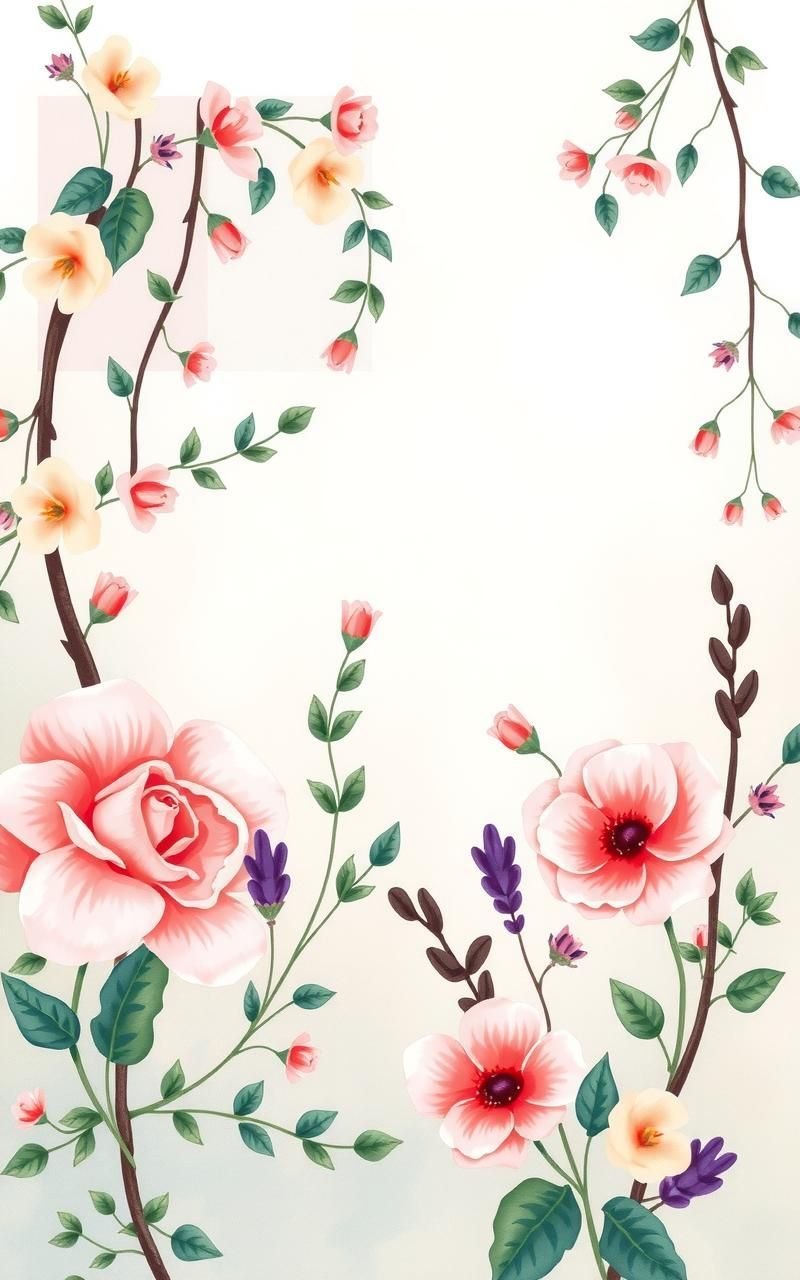 Hand-Painted Watercolor Garden Scenes