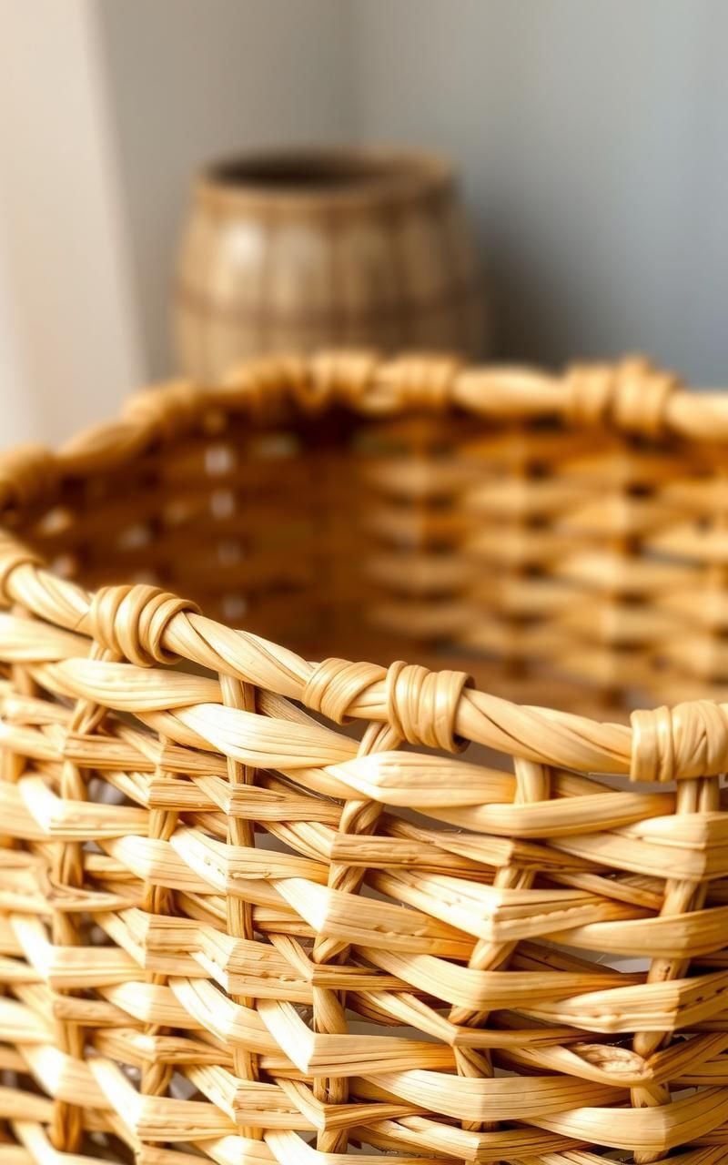Handwoven Basket Textures in Natural Hues