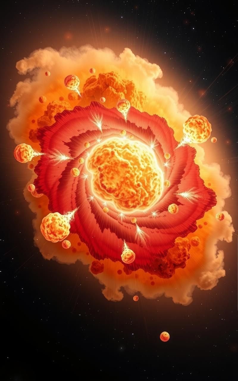 Bright Supernova Explosion In Deep Space