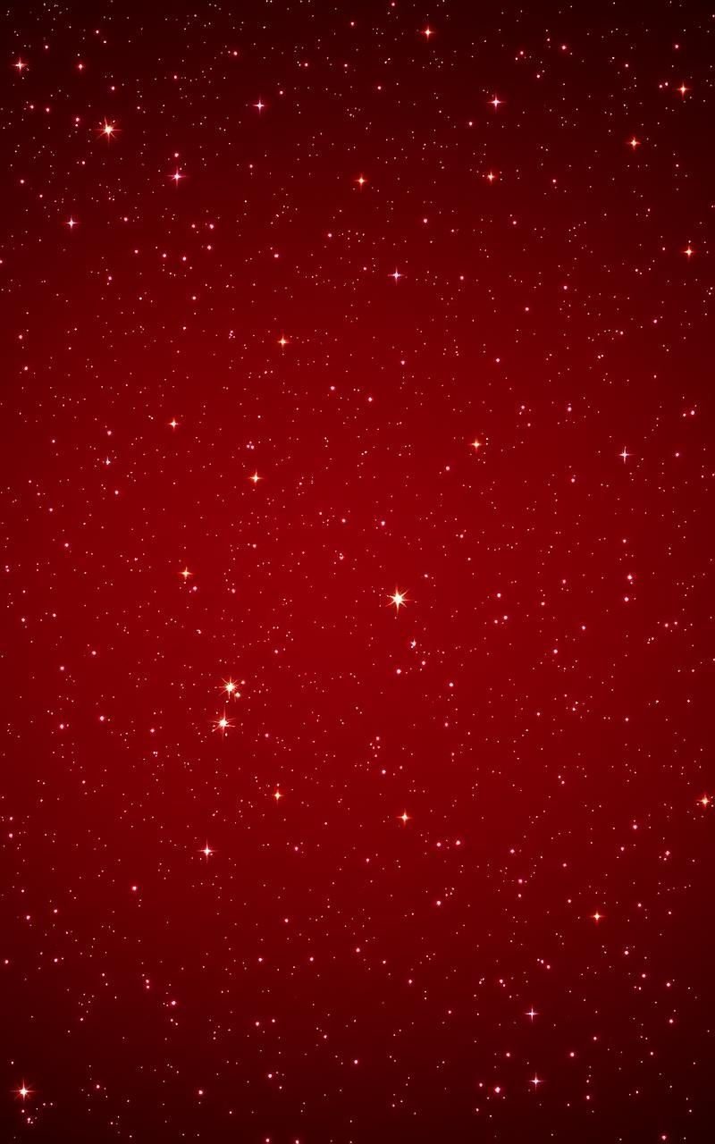 Crimson Sky With Glittering Stars