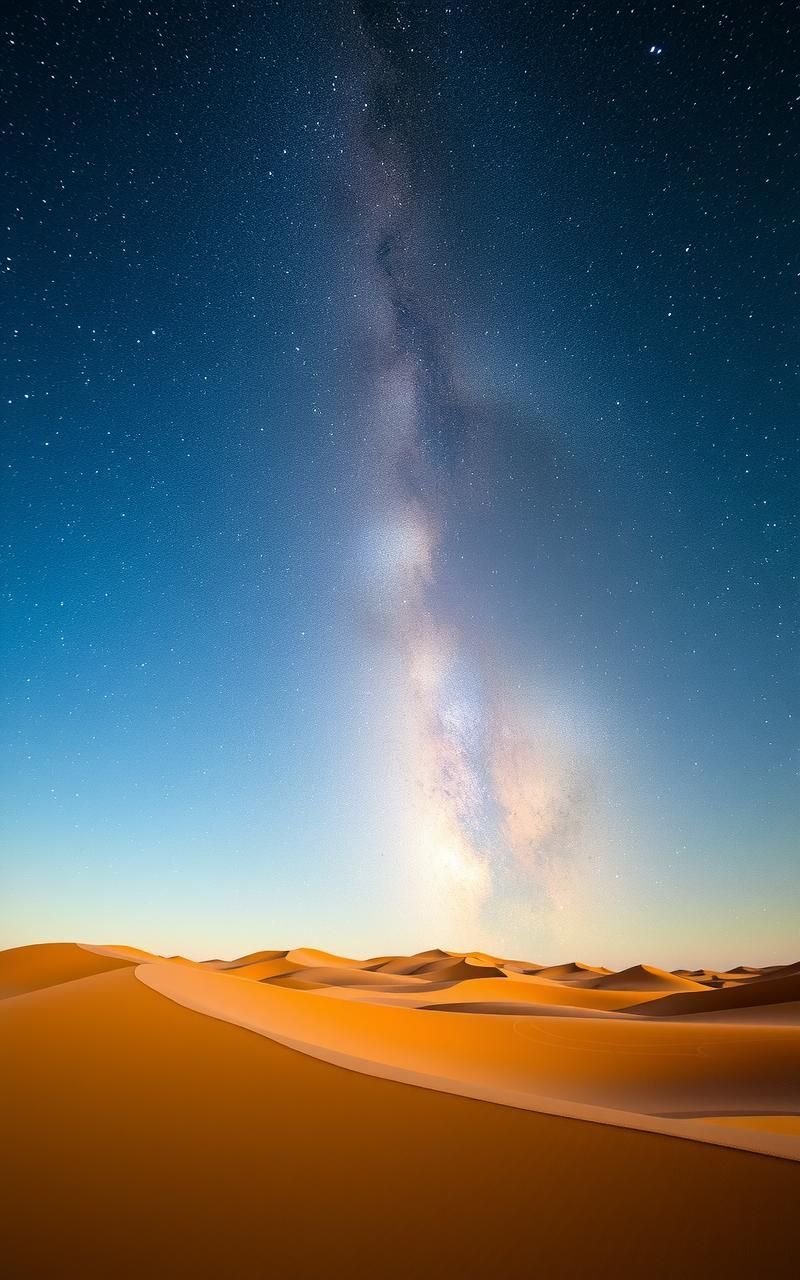 Milky Way Stretching Over Desert Landscape