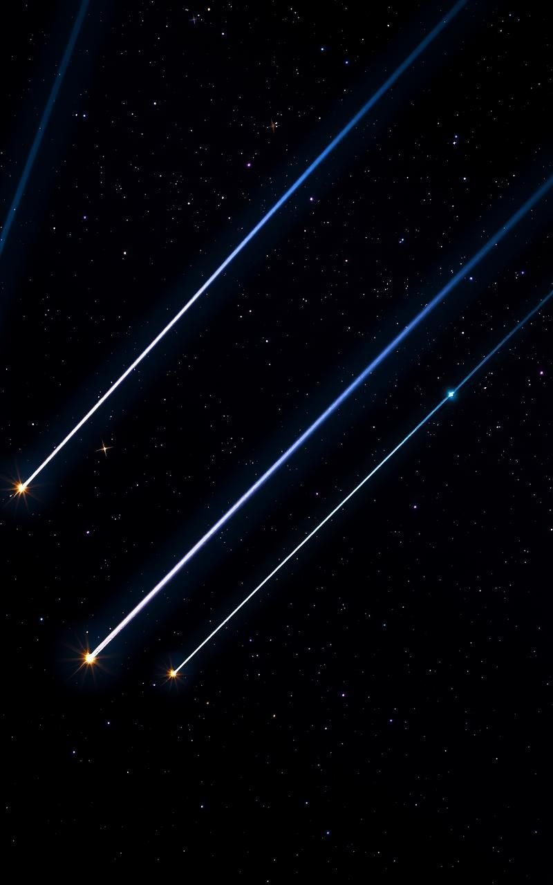 Starry Sky With Shooting Stars And Comets