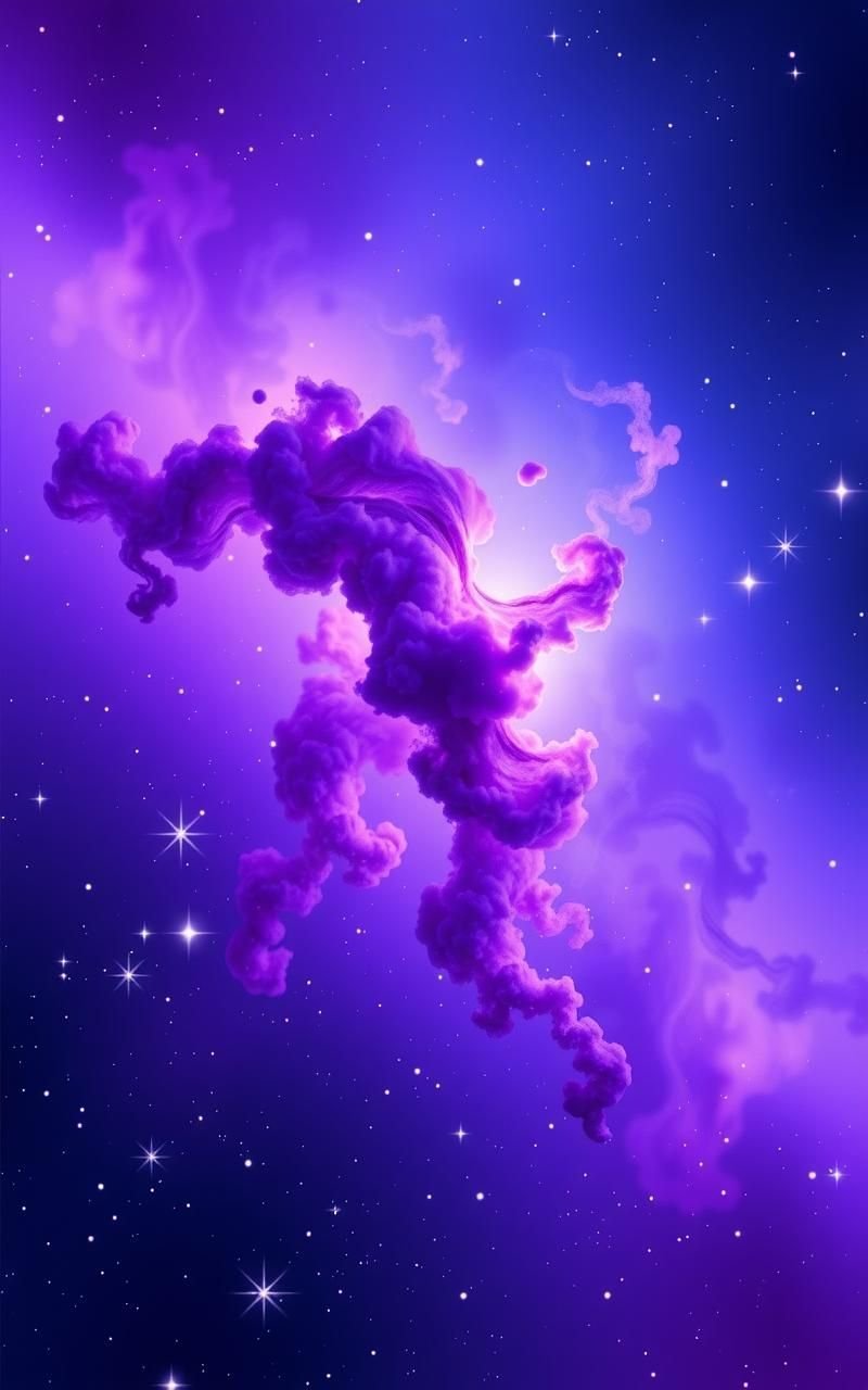 Vibrant Purple Galaxy With Swirling Stars