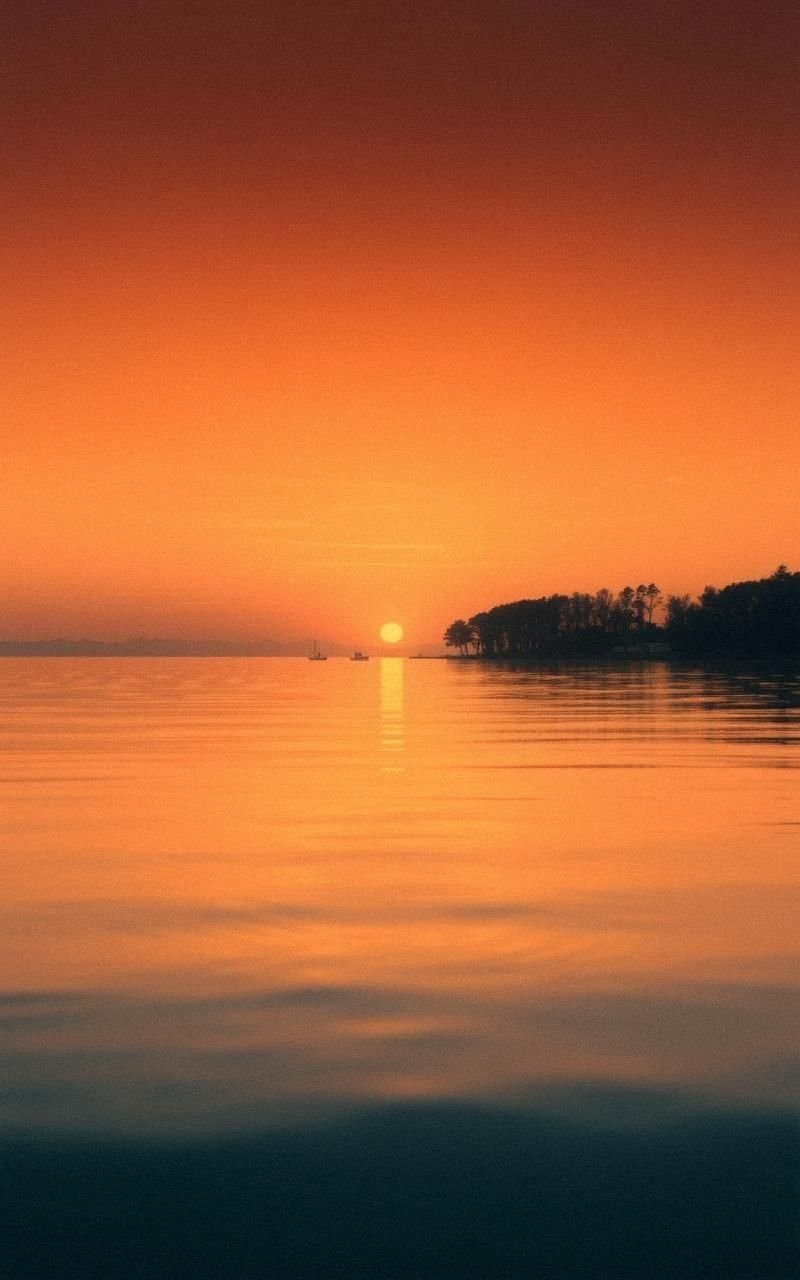 Serene Lake at Sunset with Golden Reflections