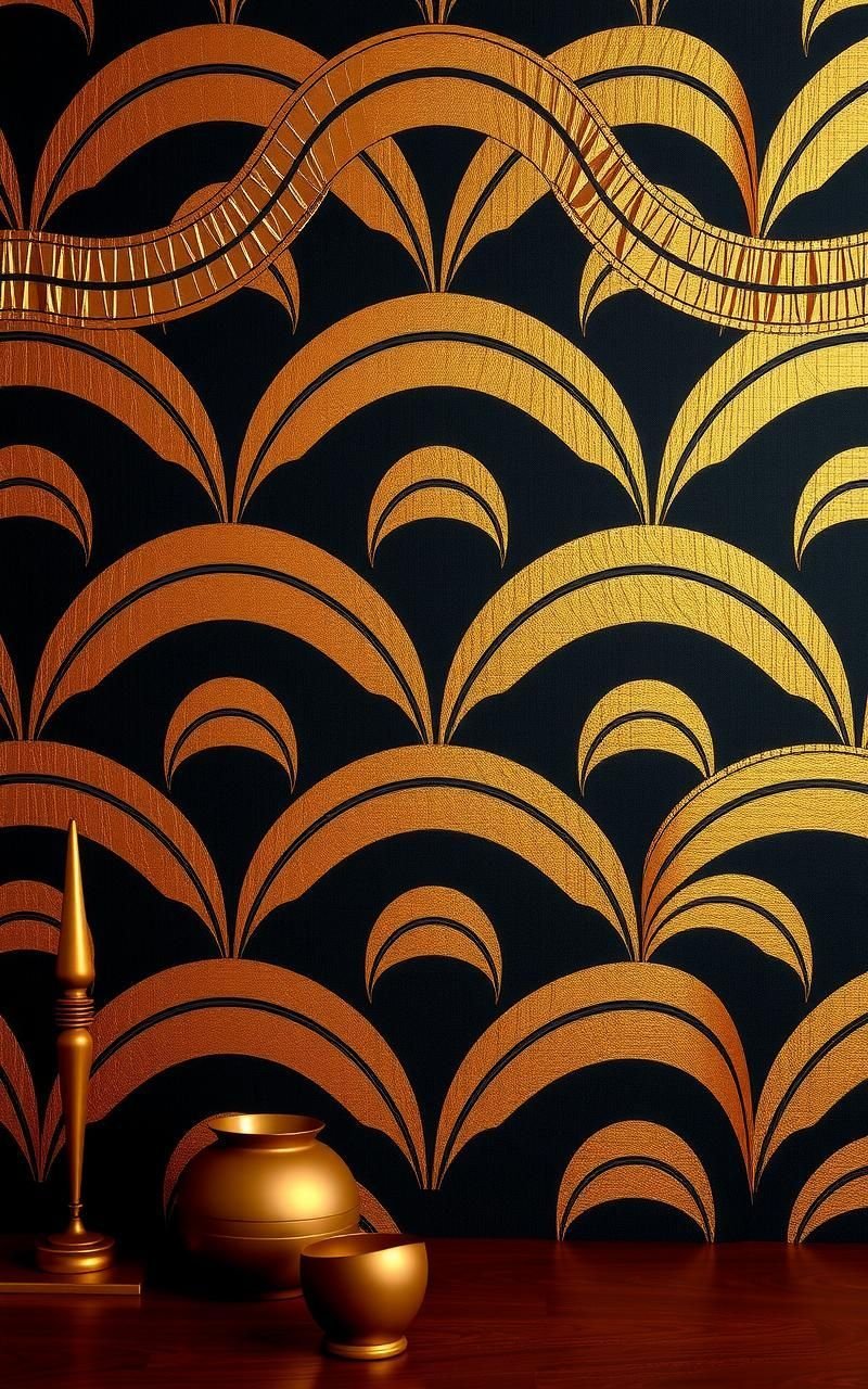 Copper and Bronze Metallic Waves