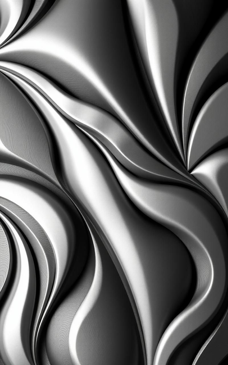 Monochrome Metallic Wave Patterns