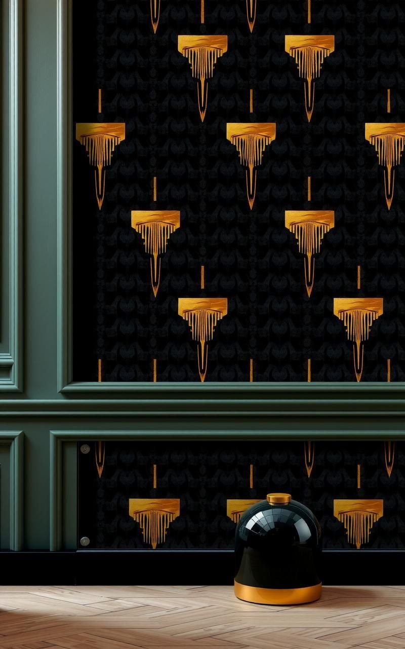 Opulent Black Velvet with Gold Accents