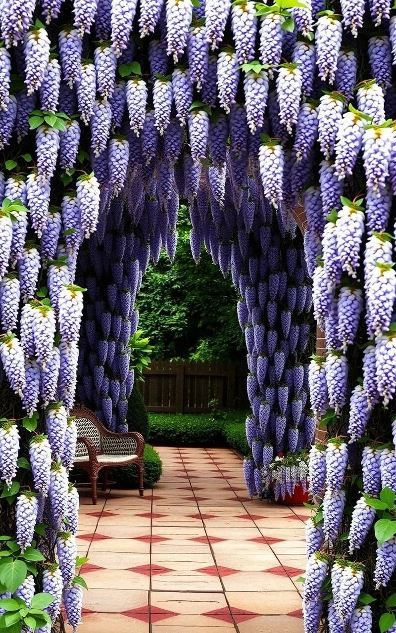 Enchanted Garden Archway With Climbing Wisteria