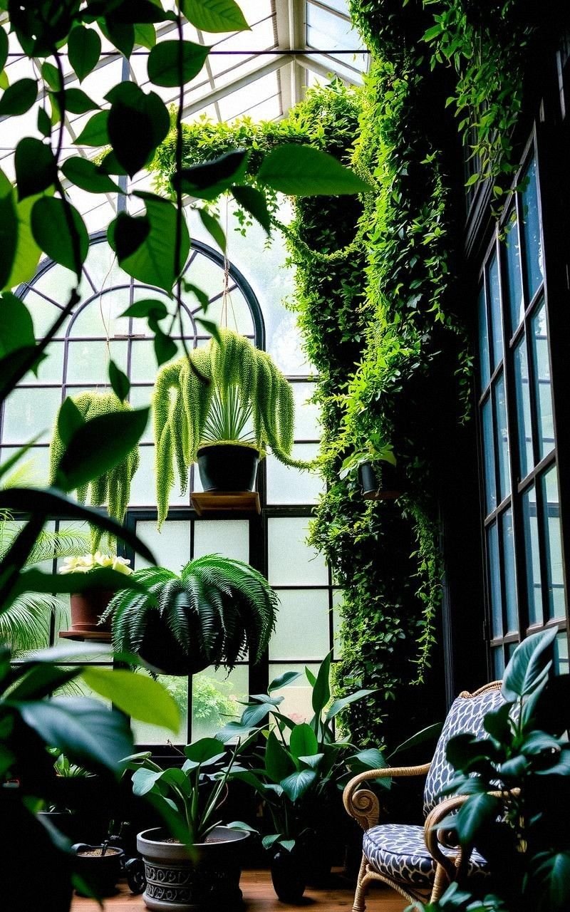 Magical Ivy-Covered Greenhouse Interior