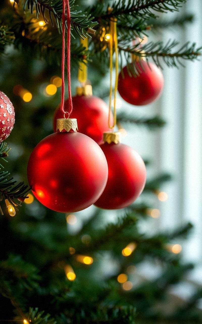 Classic Red and Green Christmas Ornaments