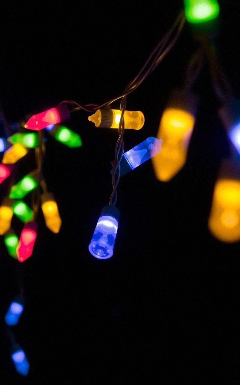 Festive String Lights Against a Dark Background