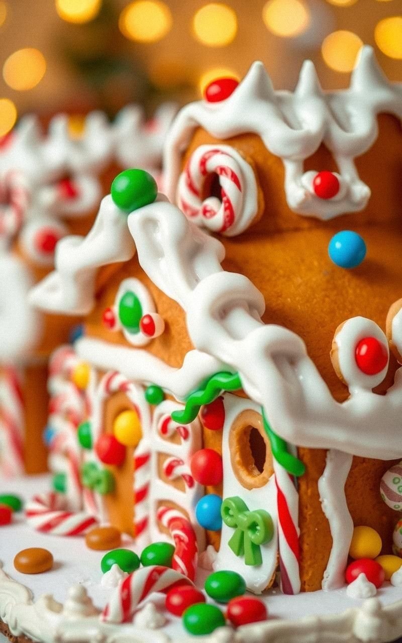 Whimsical Gingerbread House with Candy Decorations