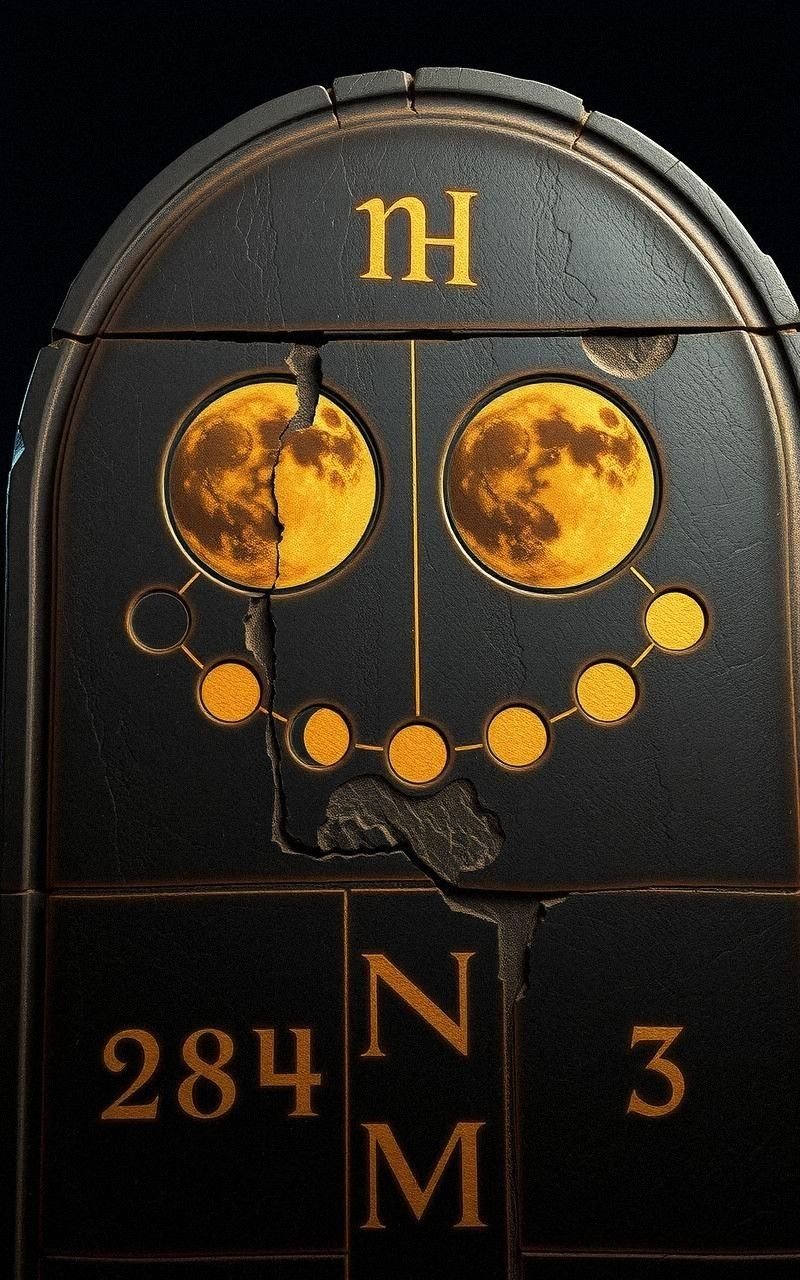 Mystical Moon Phases Engraved on Ancient Stone