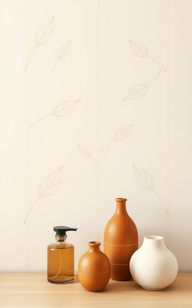 Light Beige Canvas With Delicate Leaf Outlines