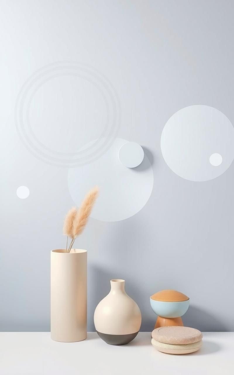 Muted Blue-Grey With Soft Circular Patterns