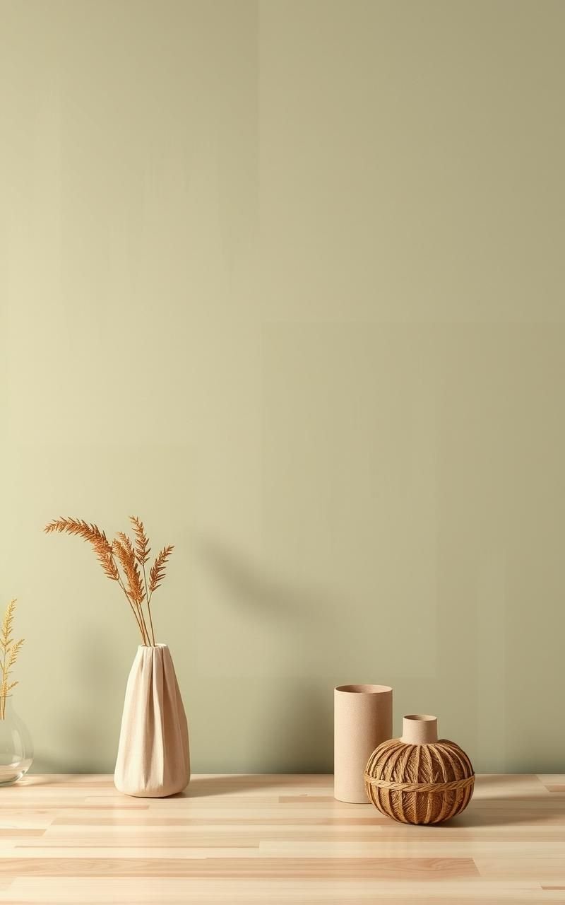 Muted Olive Green With Soft Brush Strokes