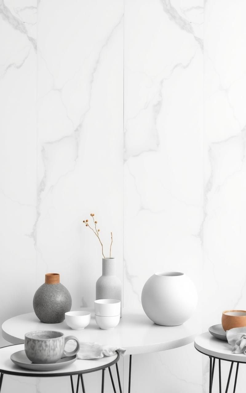 White Marble Texture With Fine Gray Veins