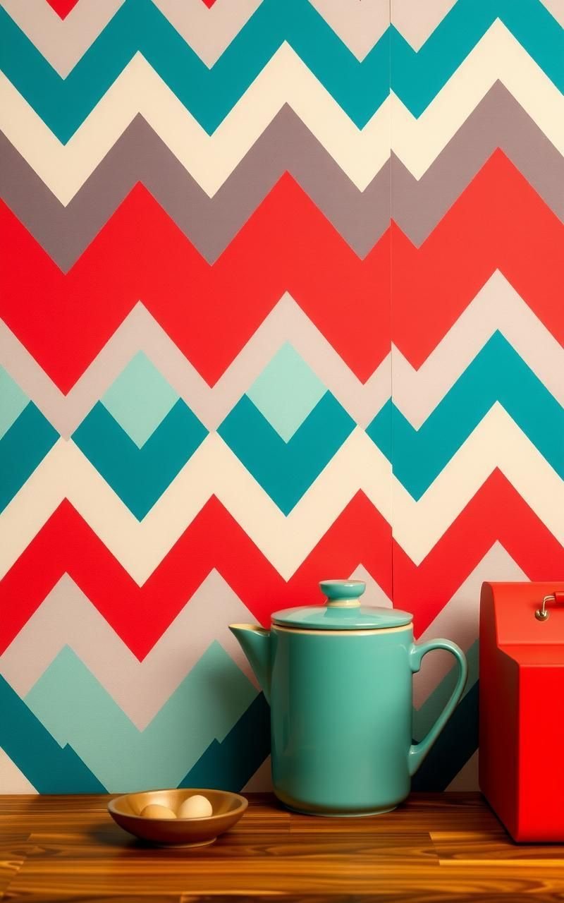 Retro Chevron Patterns For Dynamic Walls