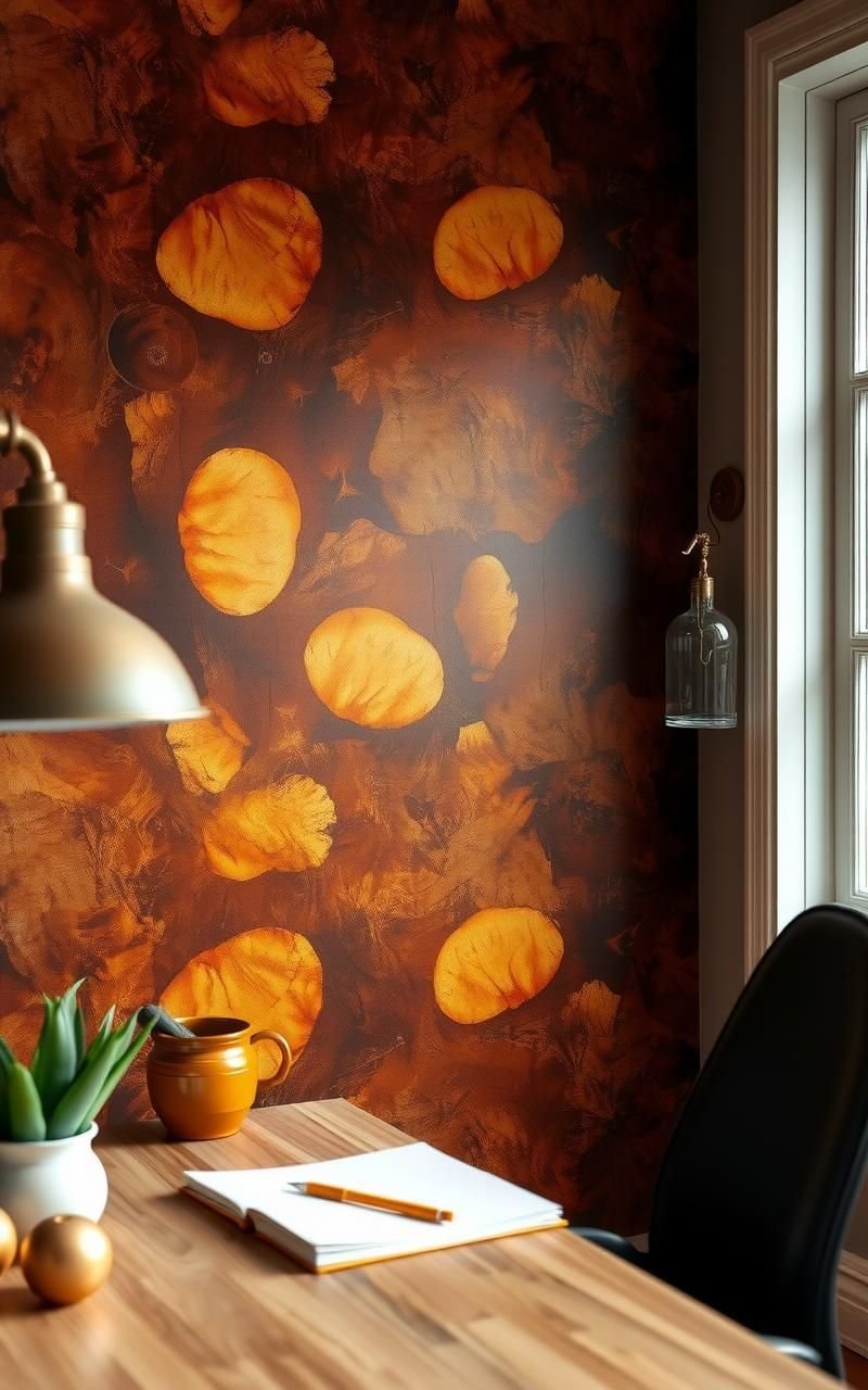 Distressed Leather Texture Wallpaper For Warm Farmhouse Appeal