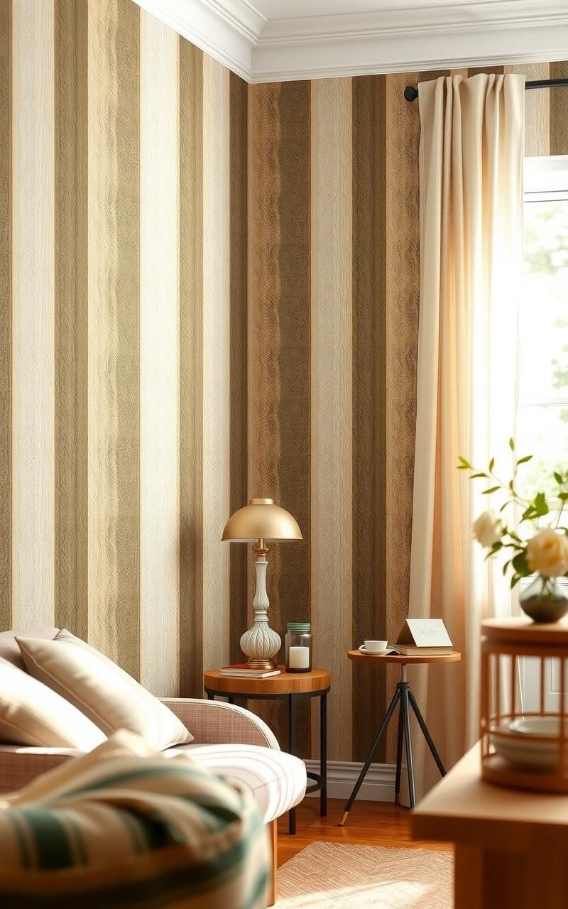 Muted Stripes With Rustic Texture For Timeless Farmhouse Walls