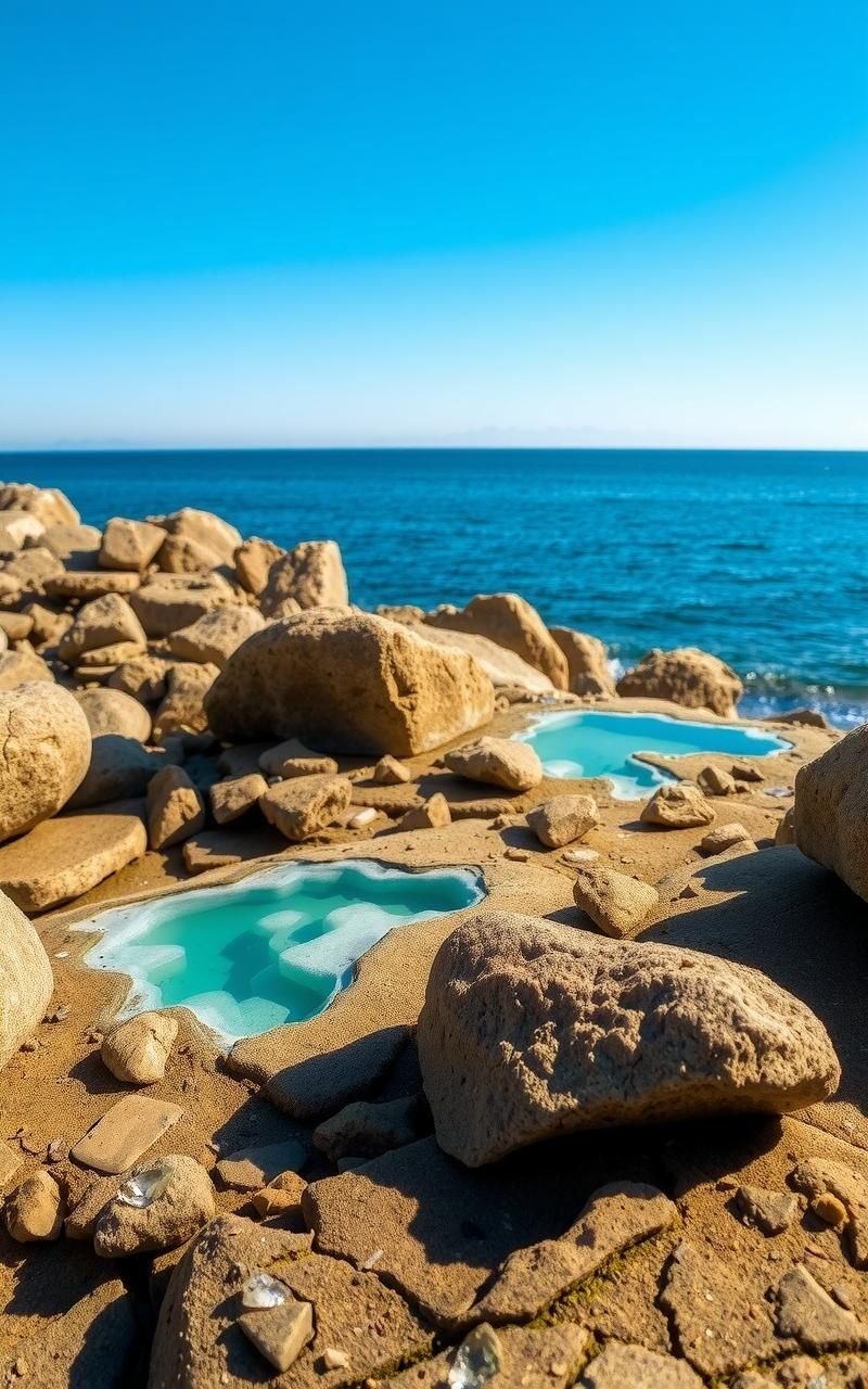 Rocky Shoreline With Turquoise Tidal Pools
